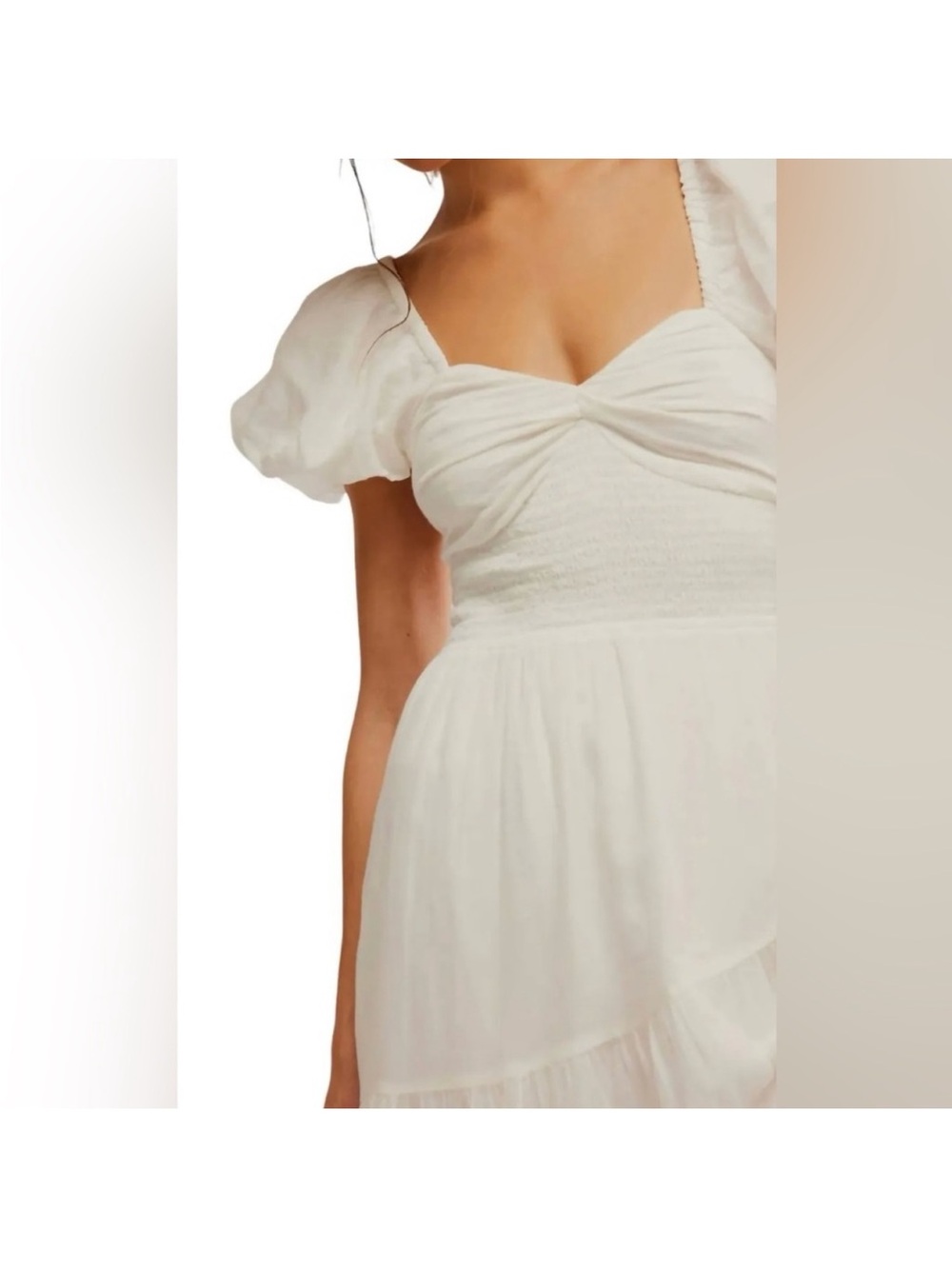 Free People Sundrenched Short Sleeve Maxi White XL Boho - Picture 4 of 7